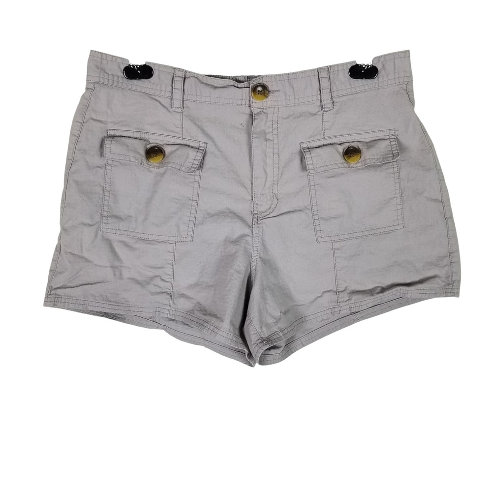 Vuori Ripstop Cargo Shorts Womens XL Grey Organic Cotton Utility Stretch